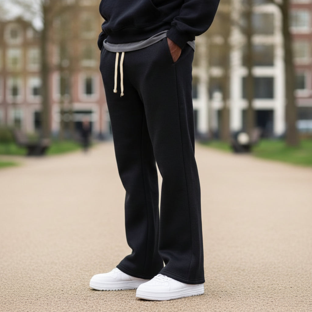 Vince Heren Sweatpants | Flared Fit-Herenbroeken-Basser-Zwart-S-Basser