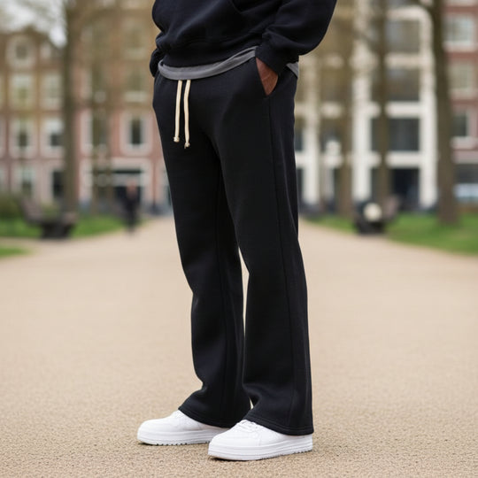 Vince Heren Sweatpants | Flared Fit-Herenbroeken-Basser-Zwart-S-Basser