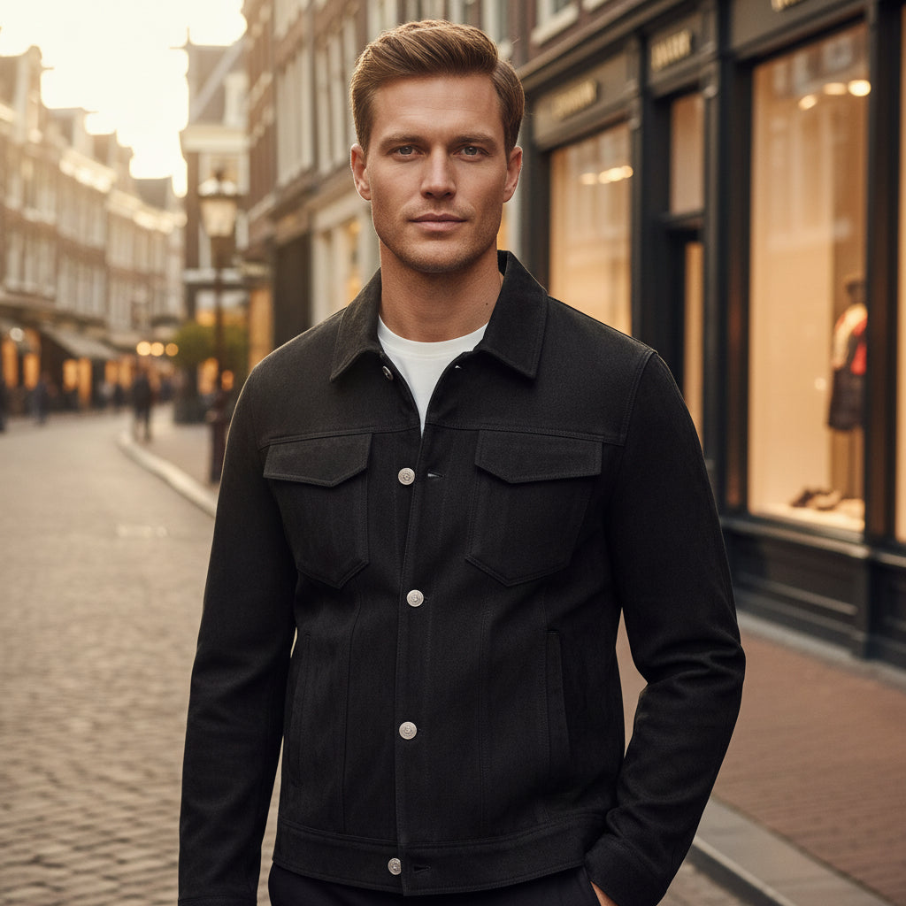 Vince Heren Winterjas | Tijdloos Suède-Basser-Zwart-M-Basser