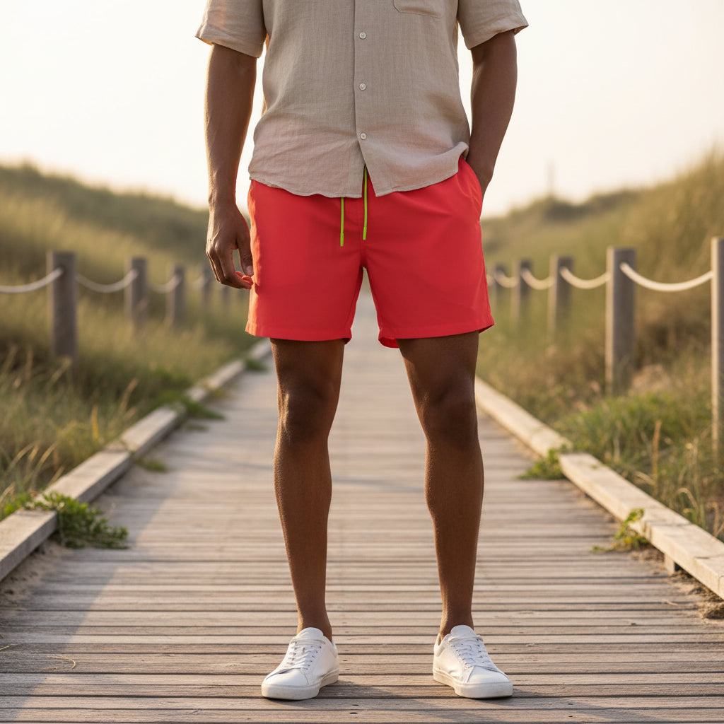 Vince Heren Zwemshort | Sneldrogend Design-Basser-Koraalrood-S-Basser