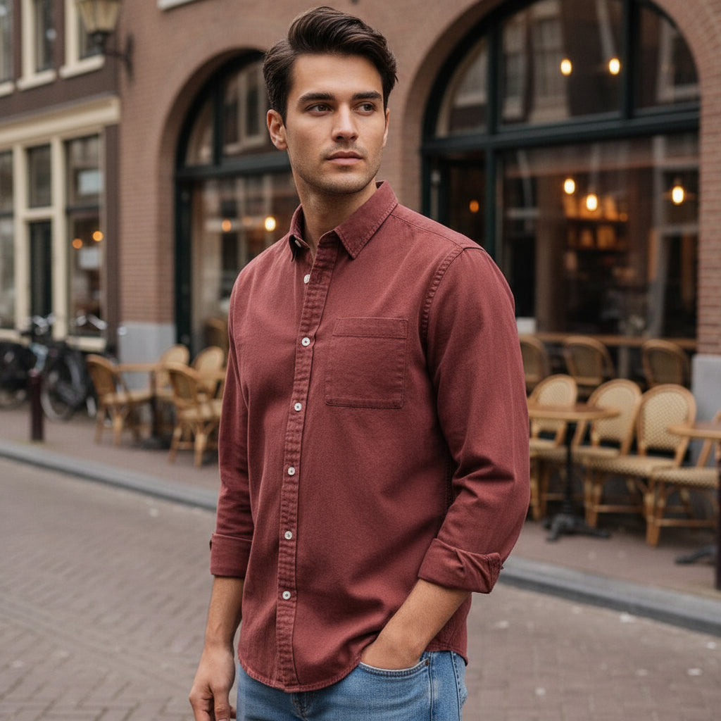 Vincent – Heren Overhemd | Tijdloze Klassieke Snit voor Comfort en Stijl-Basser-Rood-S-Basser