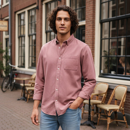 Vincent – Heren Overhemd | Tijdloze Klassieke Snit voor Comfort en Stijl-Basser-Roze-S-Basser