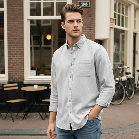 Vincent – Heren Overhemd | Tijdloze Klassieke Snit voor Comfort en Stijl-Basser-Wit-S-Basser