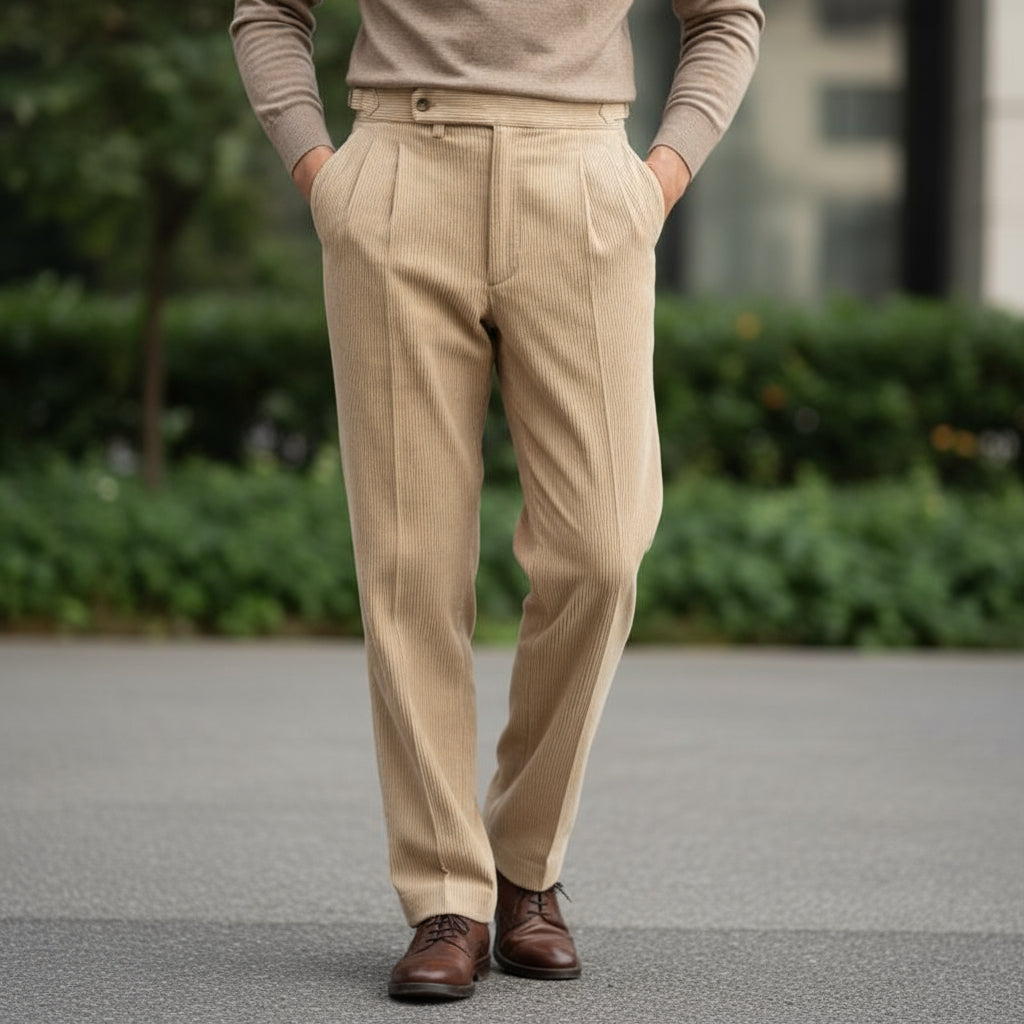 Zander Heren Broek | Klassieke Pasvorm-Basser-Beige-XS-Basser