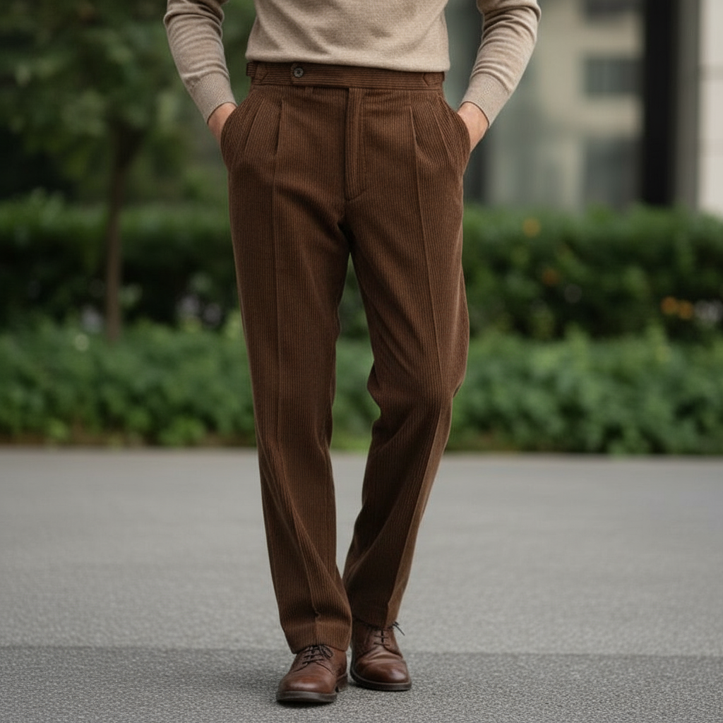 Zander Heren Broek | Klassieke Pasvorm-Basser-Bruin-XS-Basser