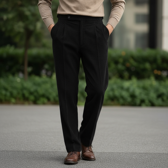 Zander Heren Broek | Klassieke Pasvorm-Basser-Zwart-XS-Basser